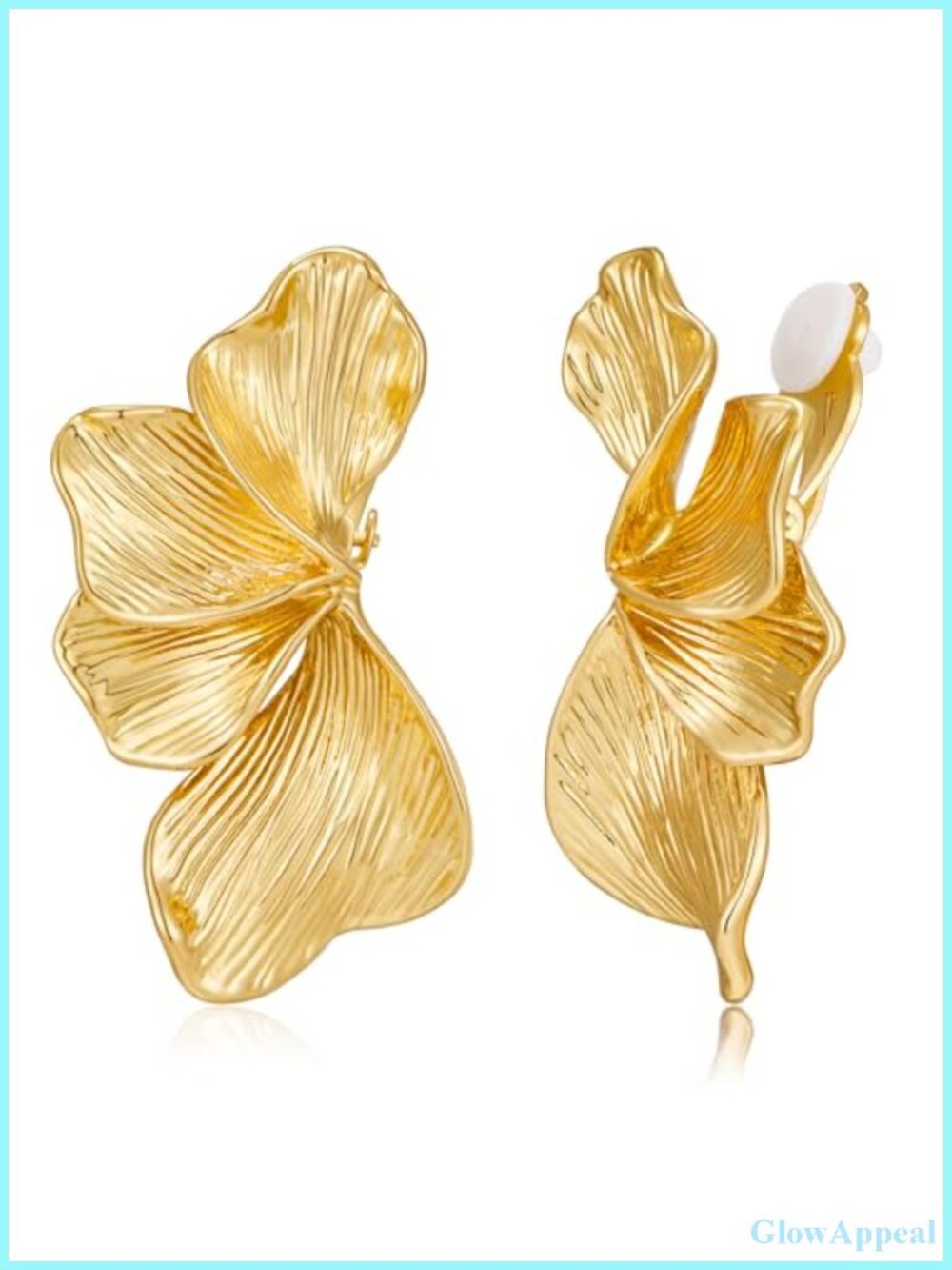 Chunky Clip On Earrings for Women Floral Statement Non Pierced Jewelry
